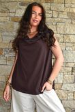 Oscar Drape Trapeze Tank Chocolate
